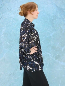 High THANK YOU S50220 Blouse Blauw -Kleding Speciaal Winkel 110000598 5