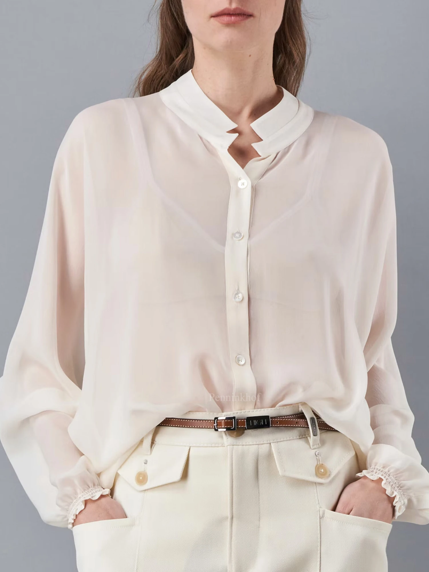 High MANON 750762 Blouse Roomwit 2 High MANON 750762 Blouse Roomwit - Afbeelding 2