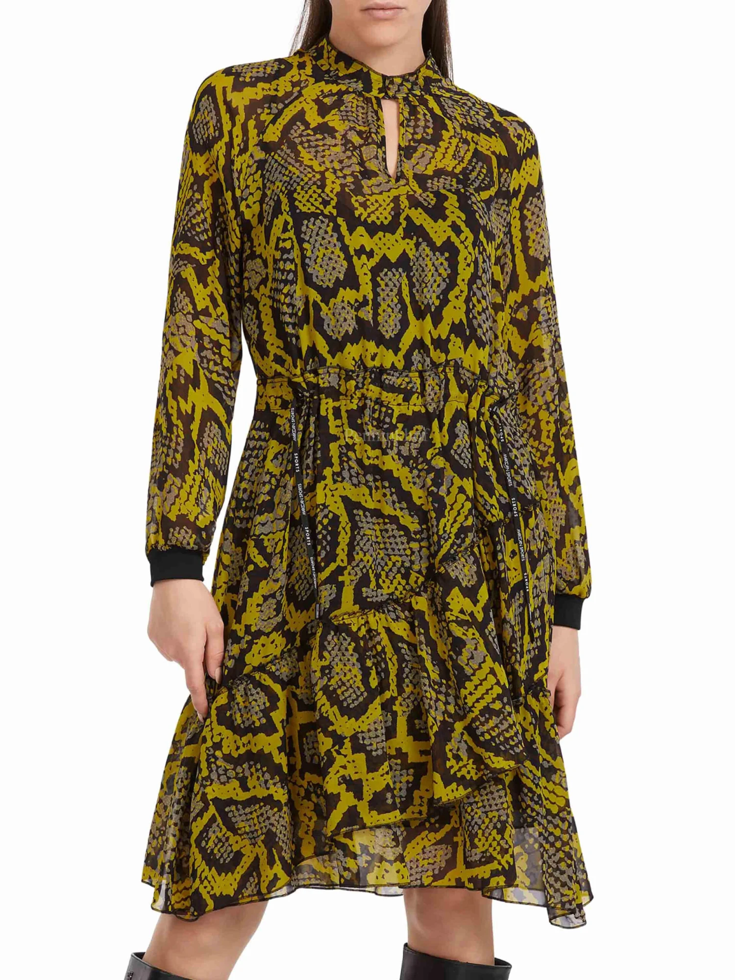 Marc Cain VS 21.25 W25 Jurken Geel 2 Marc Cain VS 21.25 W25 Jurken Geel - Afbeelding 2