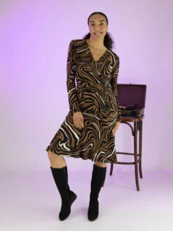 Joseph Ribkoff 233221 Jurken Bruin -Kleding Speciaal Winkel 160100722 7