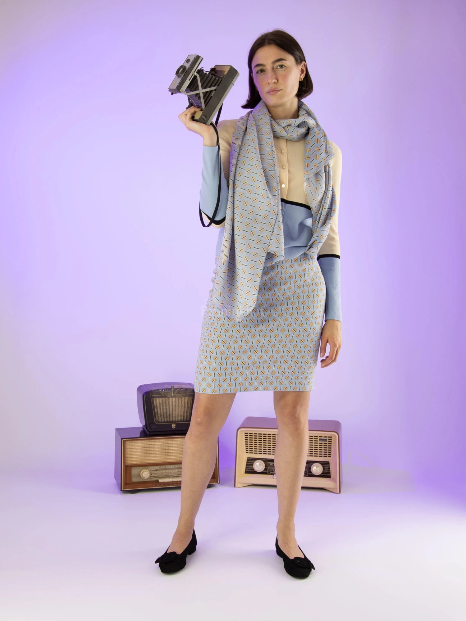 Marc Cain VC B4.07 Z18 Shawls Blauw 2 Marc Cain VC B4.07 Z18 Shawls Blauw - Afbeelding 2